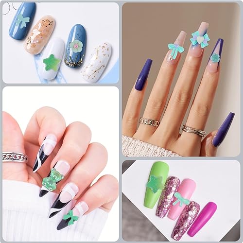 Miniatura 6 de Umillars Juego de dijes de diamantes de imitación con flores amarillas 3D, de acrílico, camelia, rosa, mariposa, lazo, corona, corazón, para diseños