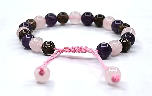 Miniatura 225 de Natural Healing Crystal Bracelet for Women - Mens Bracelet Energy Balancing Gemstones Set - Adjustable Stone Bead Bracelet for Men and Women - Anger