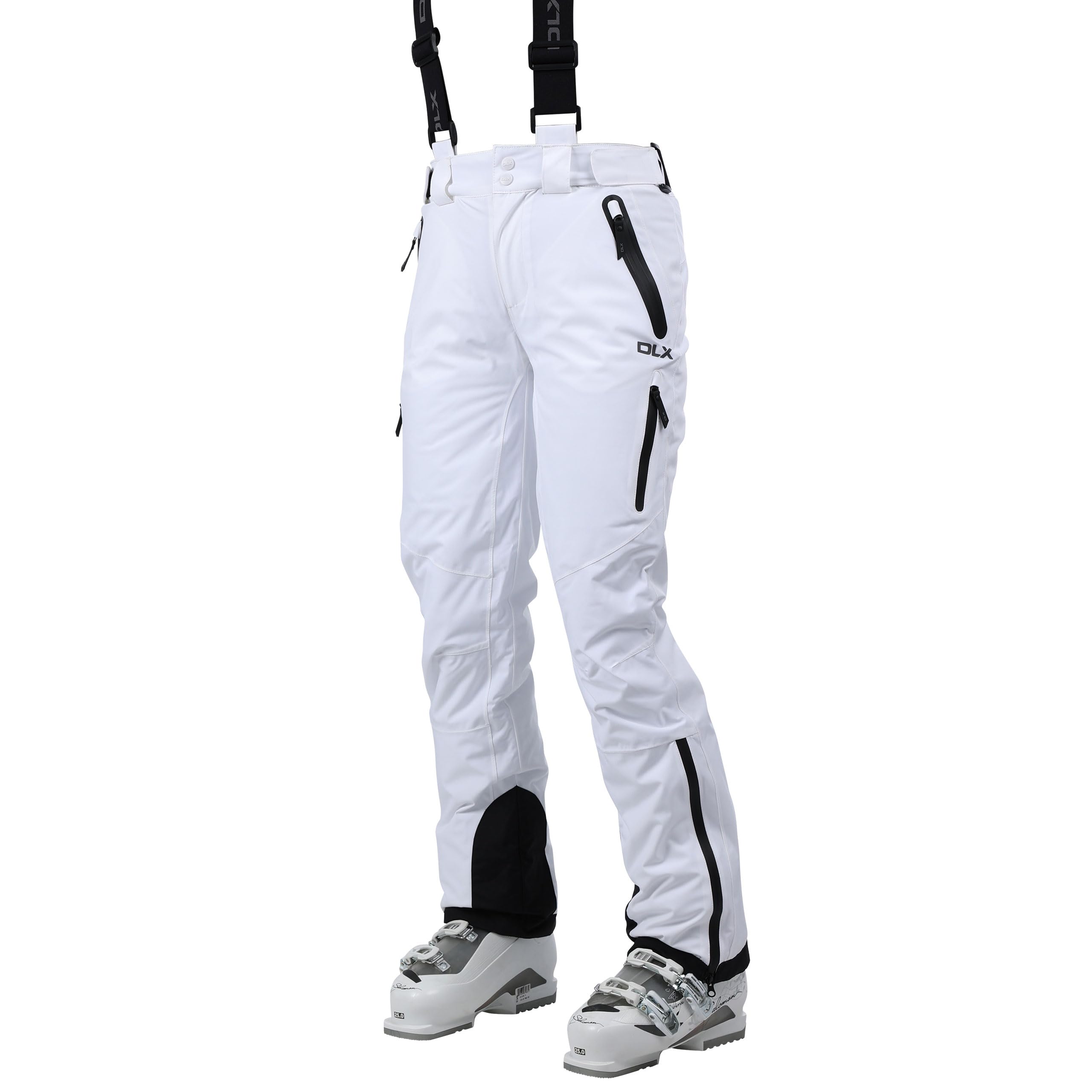Trespass Women's White Dlx Ski Trousers Water Repellent Down Touch Salopettes Marisol Ii