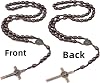 Handmade Wooden Catholic Rosaries Rosary Beads Necklace from Bethlehem Wood Christian Prayer Holy Soil Medal & Metal Cross for Catholic or Christian Gift (Dark Coffee)