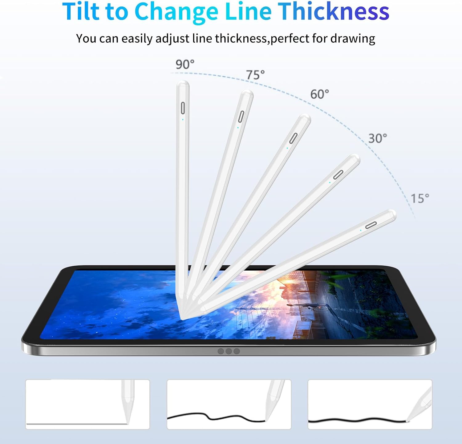 Stylus Pen for iPad 2018-2023, Compatible with ipad 10th Generation Pencil with Tilt Sensitivity & Palm Rejection & Magnetic, Pencil for iPad 10/9/8/7/6, Air 3/4/5, Mini 5/6, Pro 11"/12.9" - Image 6