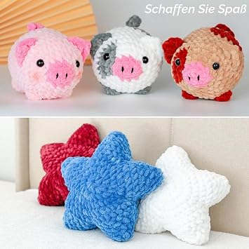 800 g Chenille Wool for Crocheting Pink