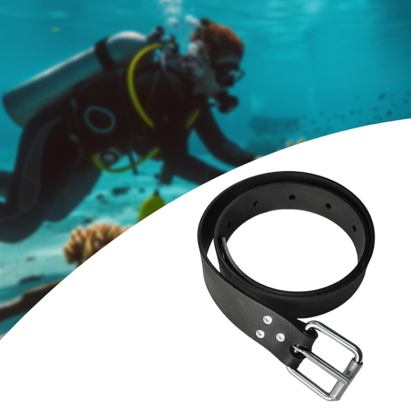 LOVIVER Ceinture de plombs de plongée réglable avec Boucle en Acier Inoxydable, 130 cm de Long, en Silicone, Portable, à dégagement Rapide, pour l'apnée