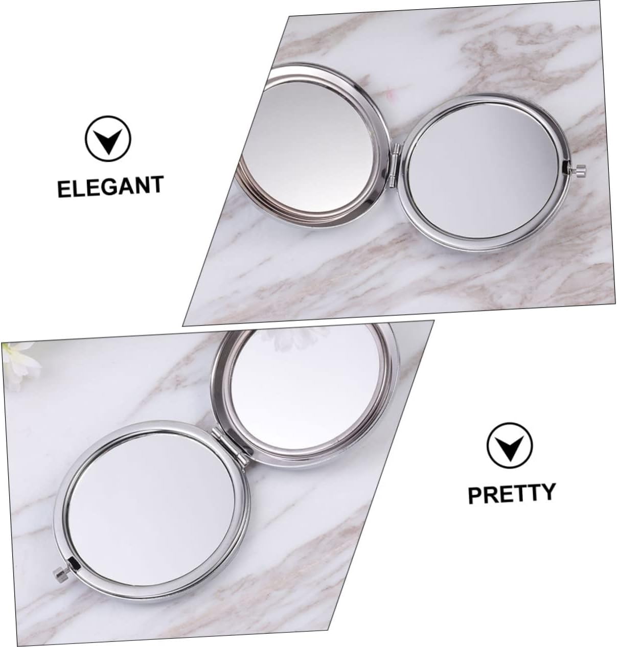 10pcs Double-Sided Portable Makeup Mirror Compact Elegant Design for Travel Purse and Everyday Use for Women and Girls Color