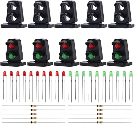 Evemodel LYM22 Lot De 10 Lampes De Rue LED HO OO Pour Modélisme Ferroviaire - 6,5 Cm, Blanc Chaud