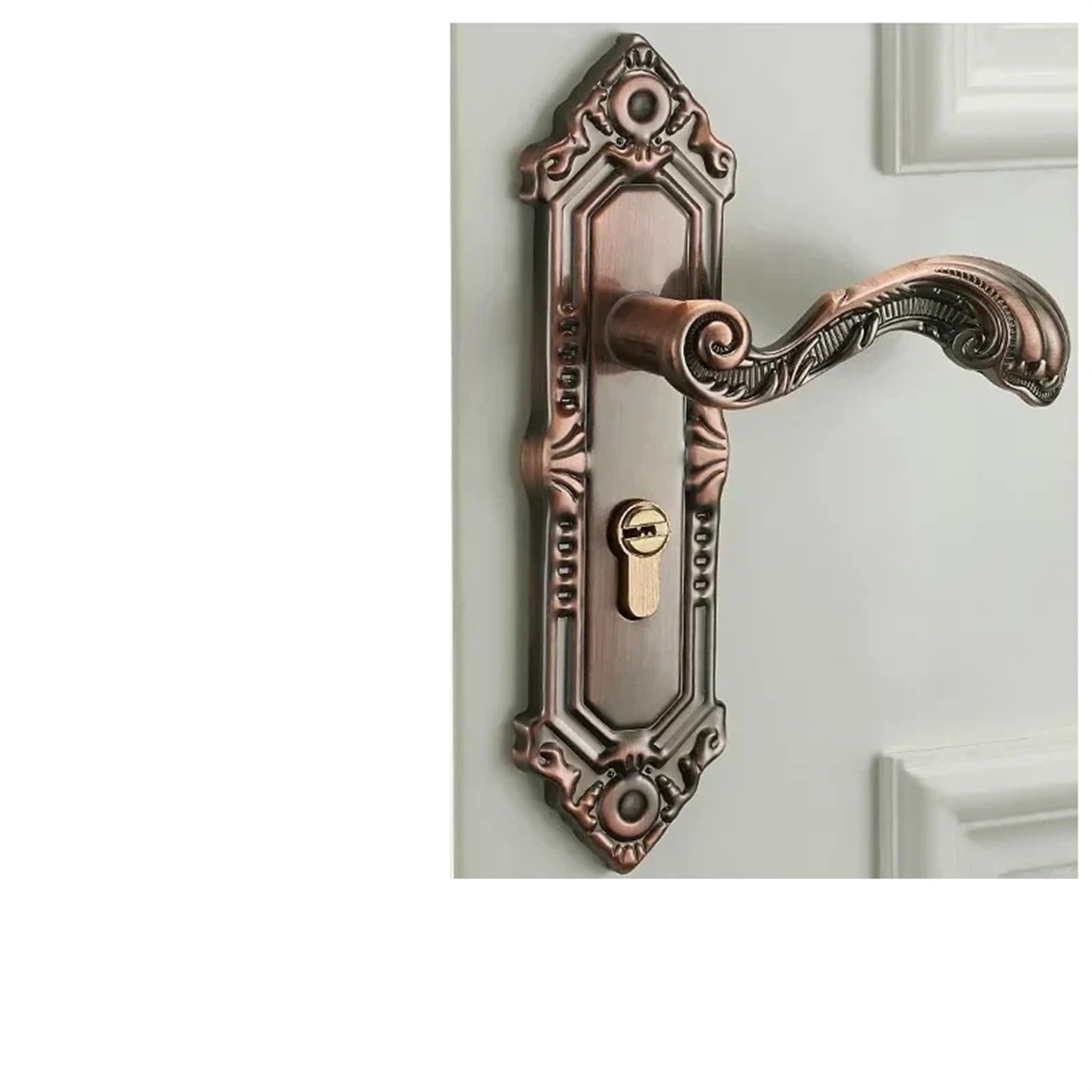 Yshiuol A Door Handles Vintage Mute Bedroom Door Handle Security Lock Split Silent Interior Furniture For Home Nd Office(A)