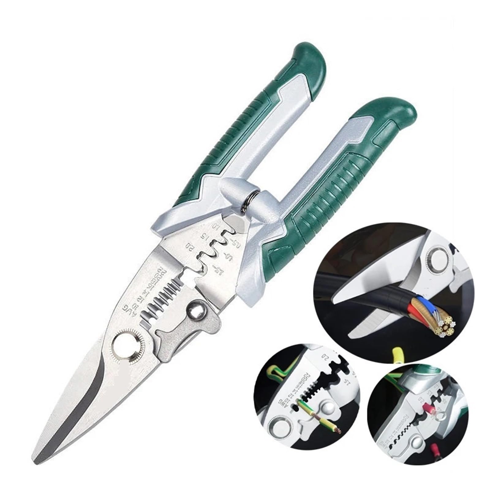 Pinze multifunzionali 1 pz Pinza spelafili Pinza crimpatrice Strumento Multifunzionale per elettricisti Spellatura Crimpatura e spellatura Spellacavi di Rete Domestica (W1057 8,5 Pollici)