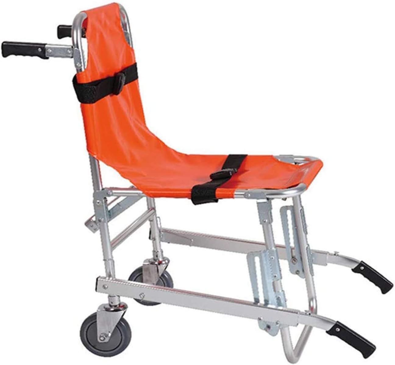 EMS Aluminum alloy Stair Chair - Light Weight Foldaway Ambulance Firefighter Evacuation Medical Lift Stair Emergency Evacuation Chair with Quick Release Buckles,Orange