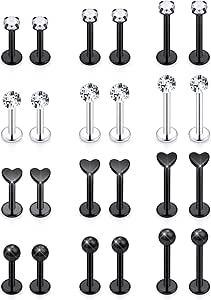 Amazon.com: Ylqjksk 16G Tragus Labret Medusa Piercing Jewelry ...