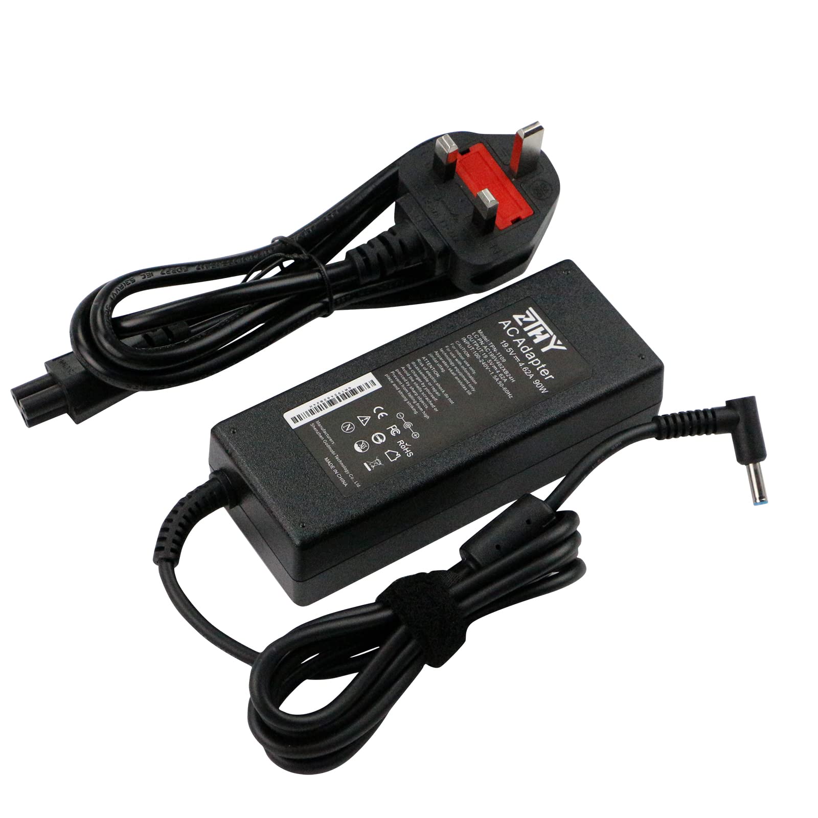 ZTHY90W 19.5V 4.62A AC Adapter Laptop Charger for HP Envy Touchsmart Sleekbook 15 17 M6 M7 Pavilion 11 14 15 17 Stream 11 13 14 Elitebook Folio 1040 Spectre X360 13 15 710413-001 Power Supply Cord