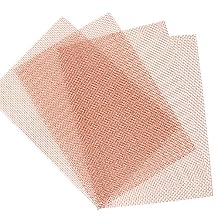 4 Pack 30 Mesh 99.9% Pure Copper Screen Woven Mesh Screen, Copper Mesh Cloth Fine Mesh, 5.9x19.68 Inch