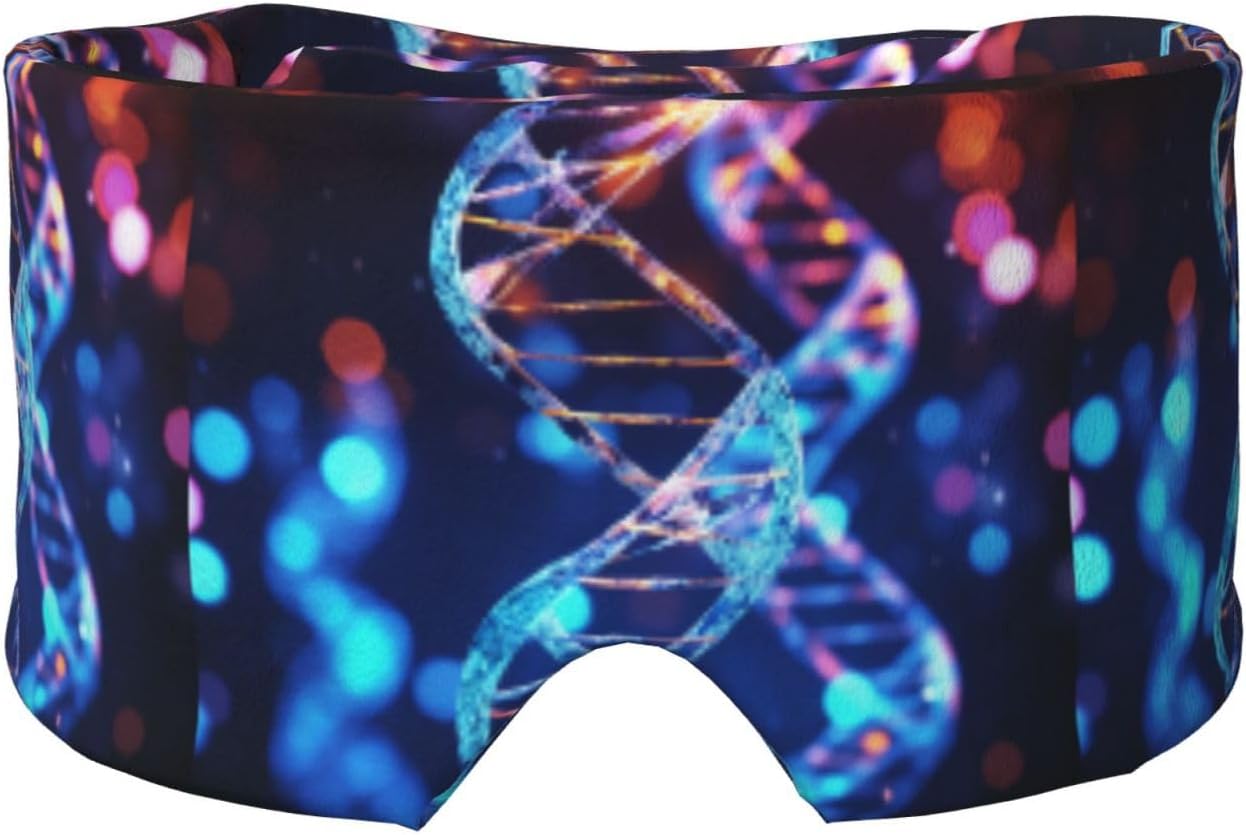 DNA Genetic Helix Sleep Eye Mask Ultra Soft Comfortable Sleeping Masks Blockout Adjustable Eye and Ear Cover for Women Men Deep Rest Travel Work Home