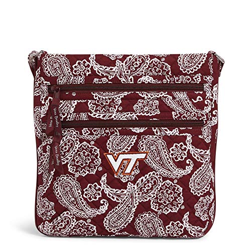 Vera Bradley Collegiate Triple Zip Hipster Crossbody Purse (Multiple Teams Available), Virginia Tech Maroon/White Bandana