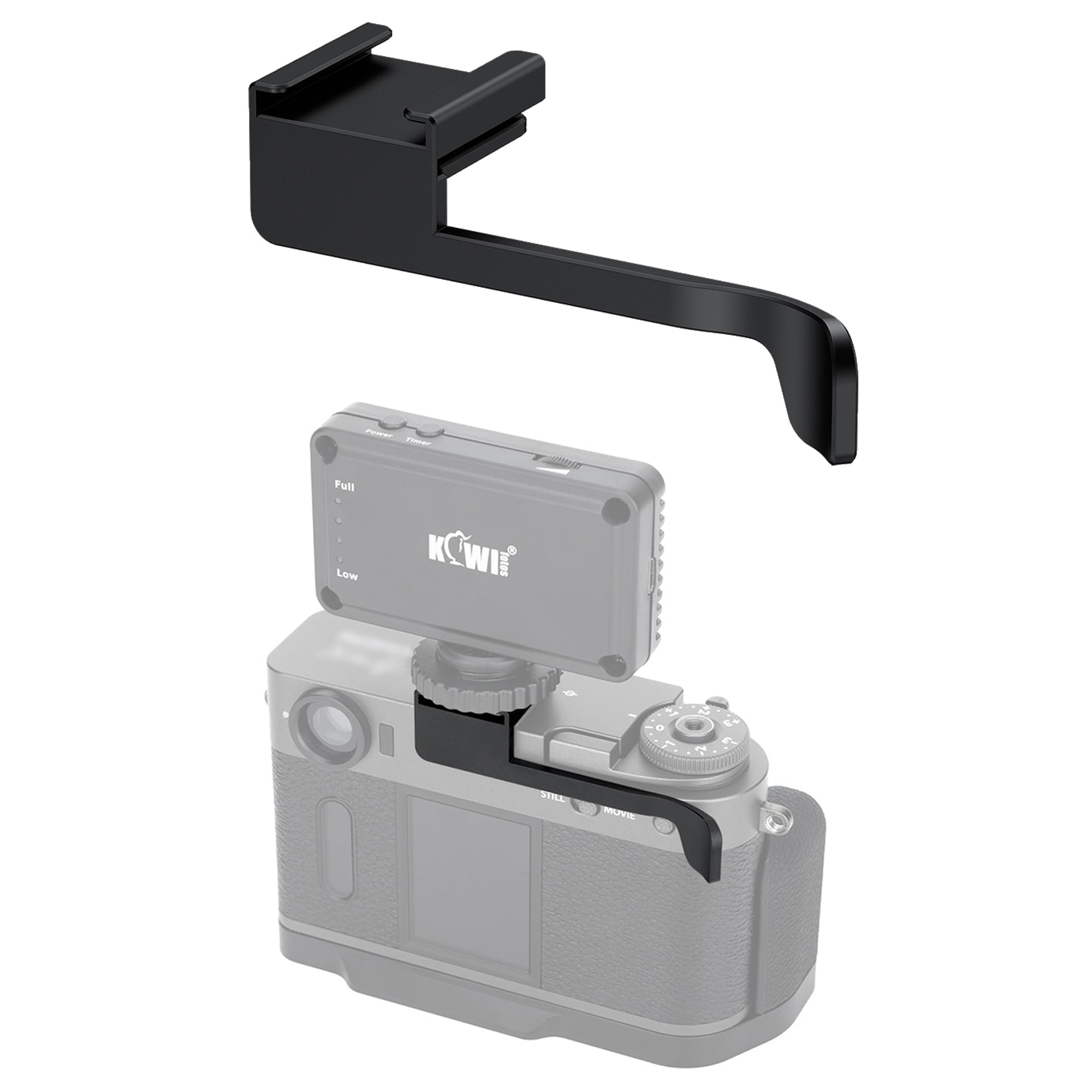 JJC Metal Thumb Grip Shoe Adapter for Fujifilm X Half Xhalf Camera, Black