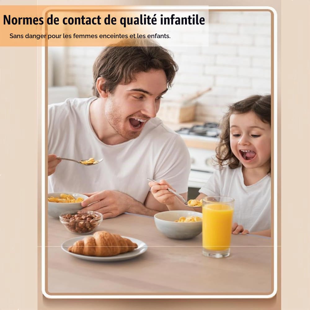 Nappe PVC Transparente，Nappe Transparente Épaisse，Épaisseur De 1,4 Mm, 90 x 180 Cm, Résistant Aux Taches, Protège-Table pour La Maison Et l'Extérieur, Facile à Nettoyer Et Durable
