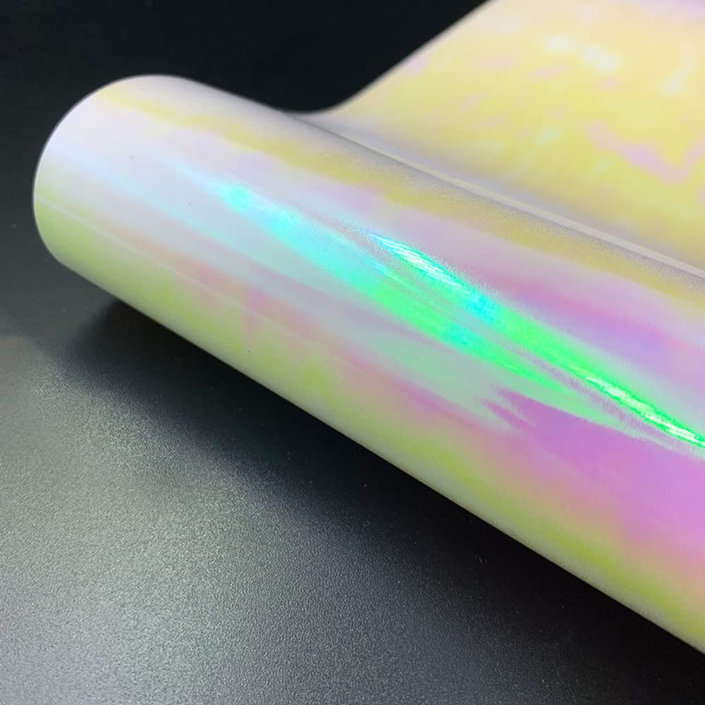 5 Stück Selbstklebende Holografische Vinylfolie Plotter 30 x 25 cm für DIY T-Shirts, Schuhe, Schürzen, Baseballmützen, Hüte