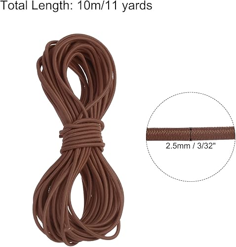 Vista 284 de PATIKIL Cuerda elástica elástica de 1/8 pulgadas, 11 yardas (0.118 in x 32.8 ft), color verde militar para manualidades, correas de gancho