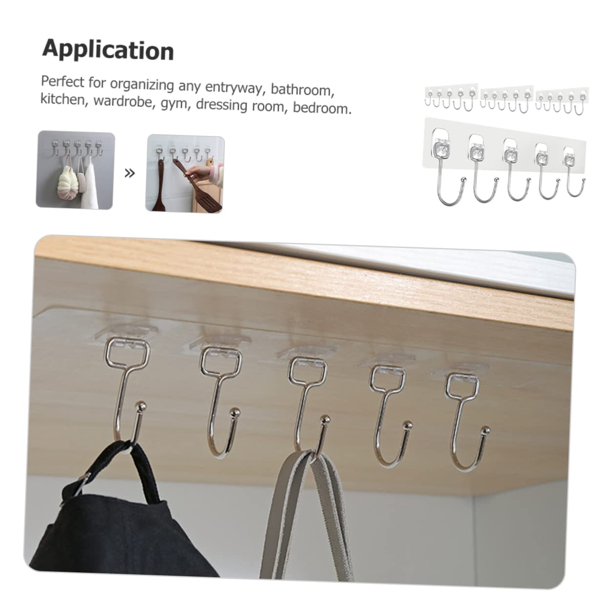 VASDEV 20 Piezas de Gancho de Pasta Resistente Perchero de Servicio Pesado Ganchos Decorativos Perchas de Metal para Trabajo Pesado Ahorro de Espacio Colgador de Pared Adhesivo Colgador d