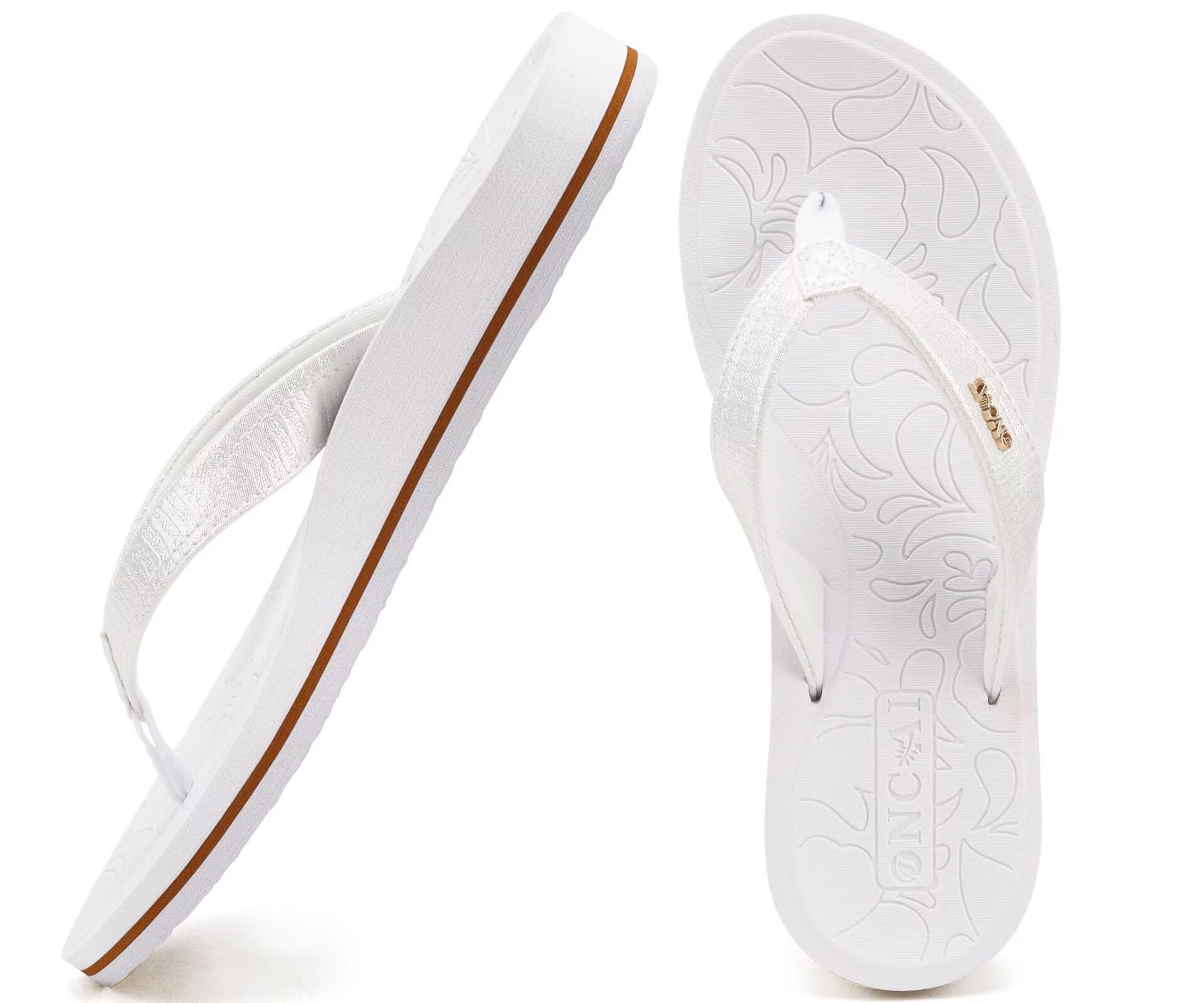 ONCAI Women's Flip Flops Comfortable Summer Beach Thong Sandals for Women with Cushion Walking Arch Support Yoga Mat Indoor Outdoor Soles