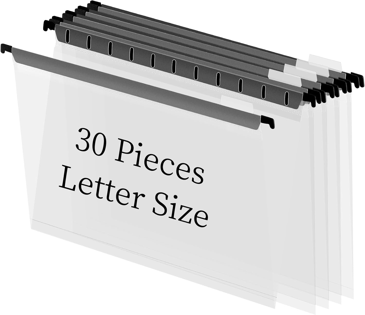 30 Pieces Clear Hanging File Folders Letter Size with Tabs