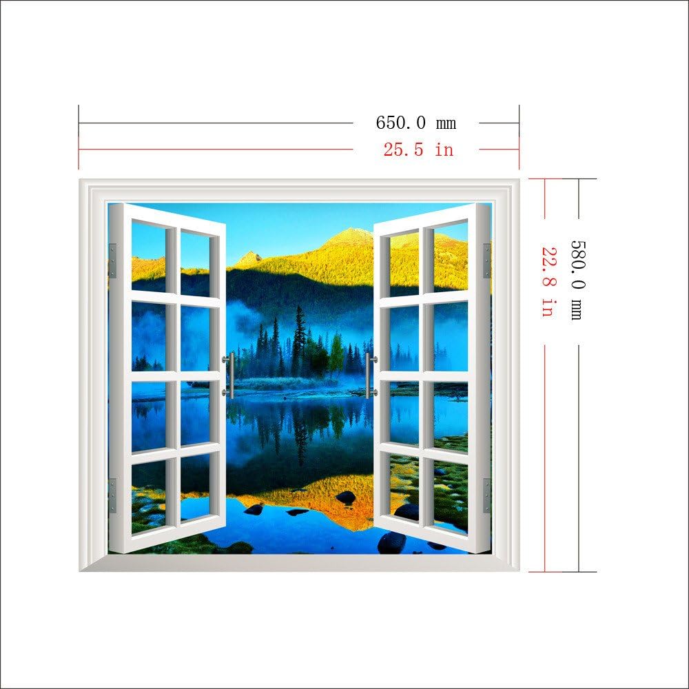 WVX3D window window three-dimensional wall stickers simulation window living room bedroom study decorative painting HD adhesive labels stickers