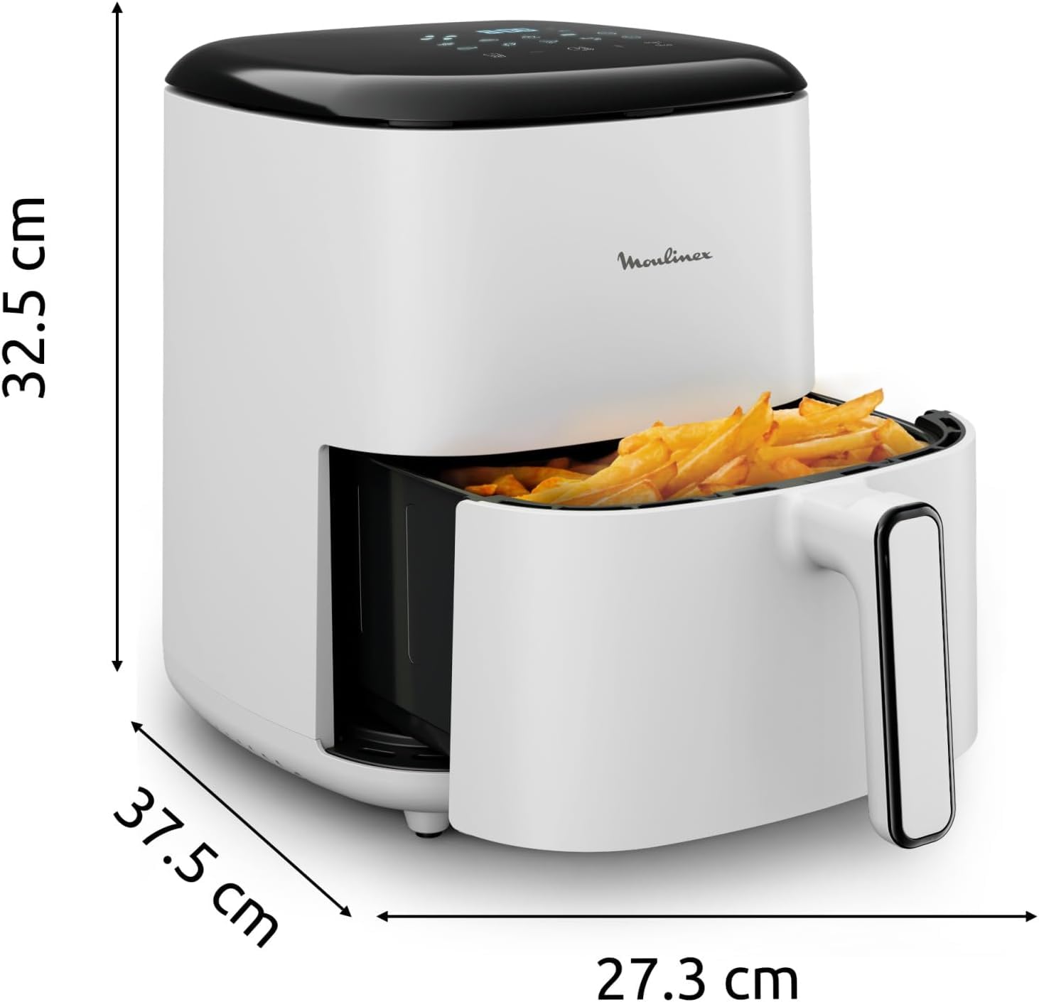 Moulinex Easy Fry POP POWDER GREY 5L, freidora de aire, hasta 6 personas, 10 programas intuitivos, pantalla táctil digital, ahorro de tiempo y energía, EZ245GF0