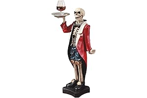 Design Toscano Bones Halloween Butler Pedestal Table