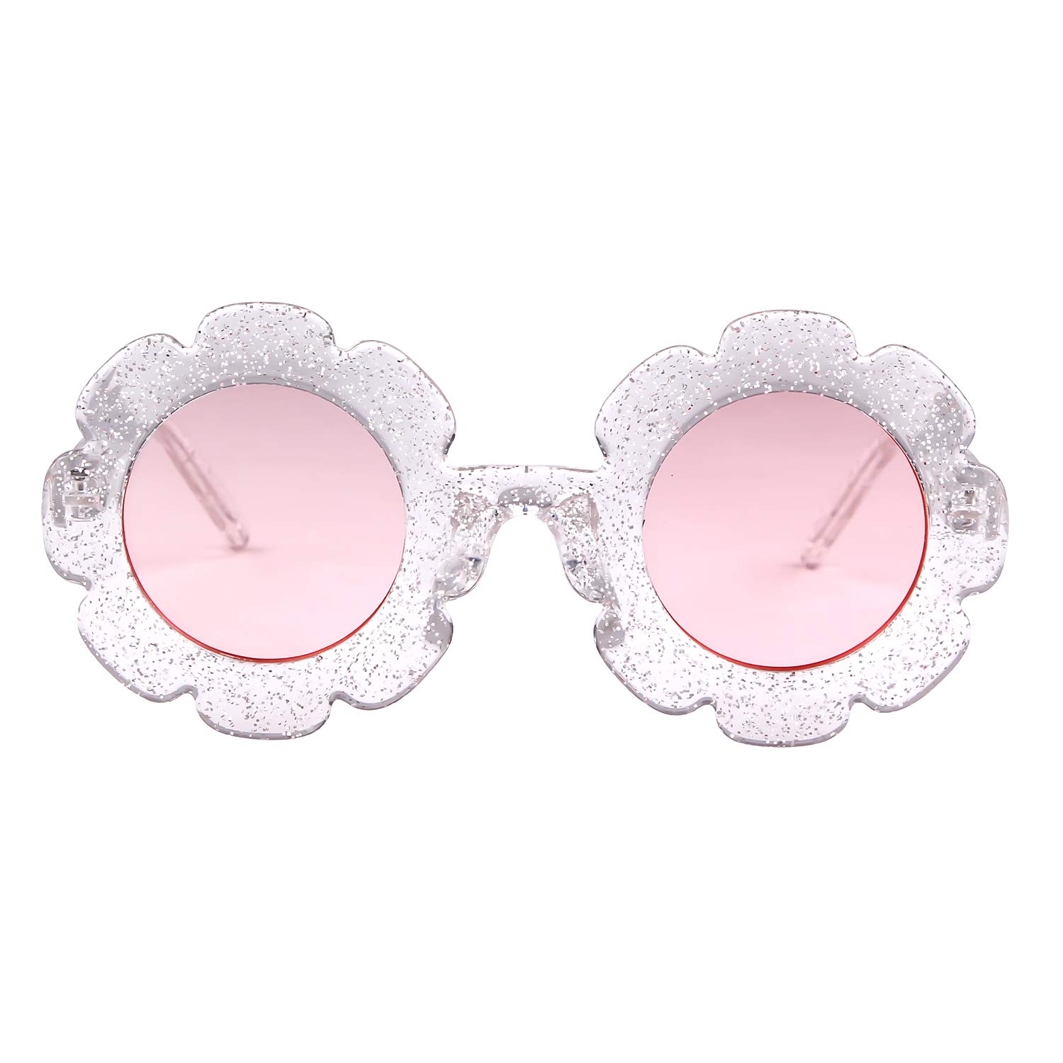 ADE WU Sunglasses for Kids Round Flower Cute Glasses UV 400 Protection Children Girl Boy Gifts