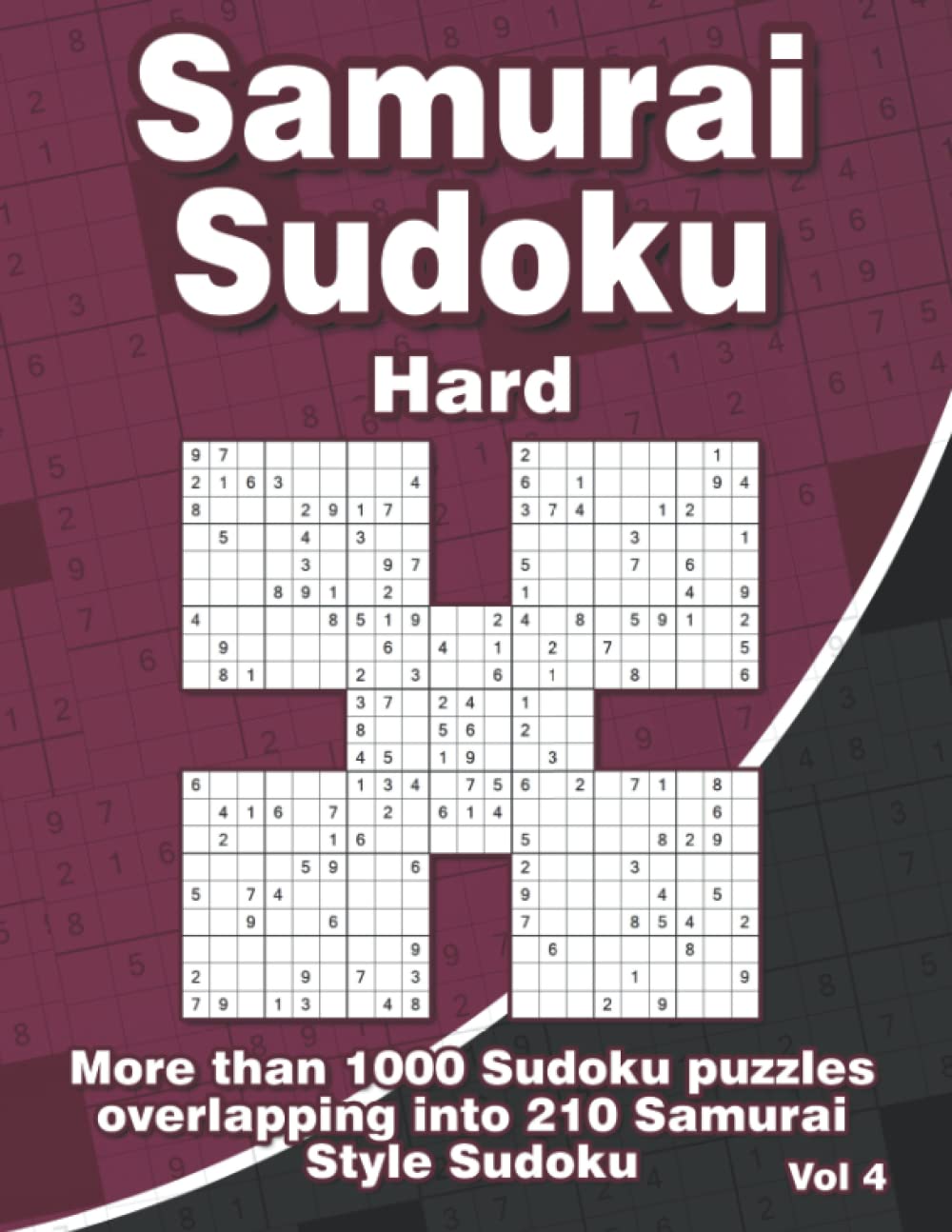 Hard Samurai Sudoku Puzzles for Adults: Difficult Samurai Style Sudoku Book with 1000 Puzzles for Advanced