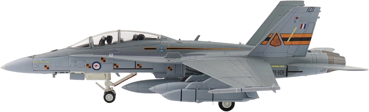 Hobby Master | 1:72 Scale Diecast Military Aircrafts | F/A-18B Hornet ARDU A21-101, Raaf (with 2 x AGM-158) | Model HA3585