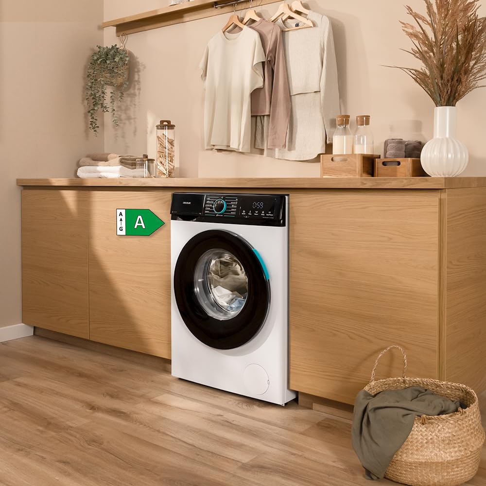 Cecotec Waschmaschine 6 kg Bolero DressCode 6160 Inverter | Energieklasse A-10%, Inverter Plus Motor, 1200 rpm, 11 Programme, SteamMax, Drum Clean, Quick 15' und KidLock