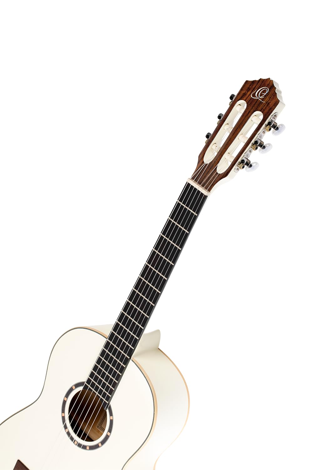 Ortega Guitars 3/4 Konzert Gitarre – Family Series – Inklusive Gig Bag – Fichte, Mahagoni, Weiß (R121-3/4WH)