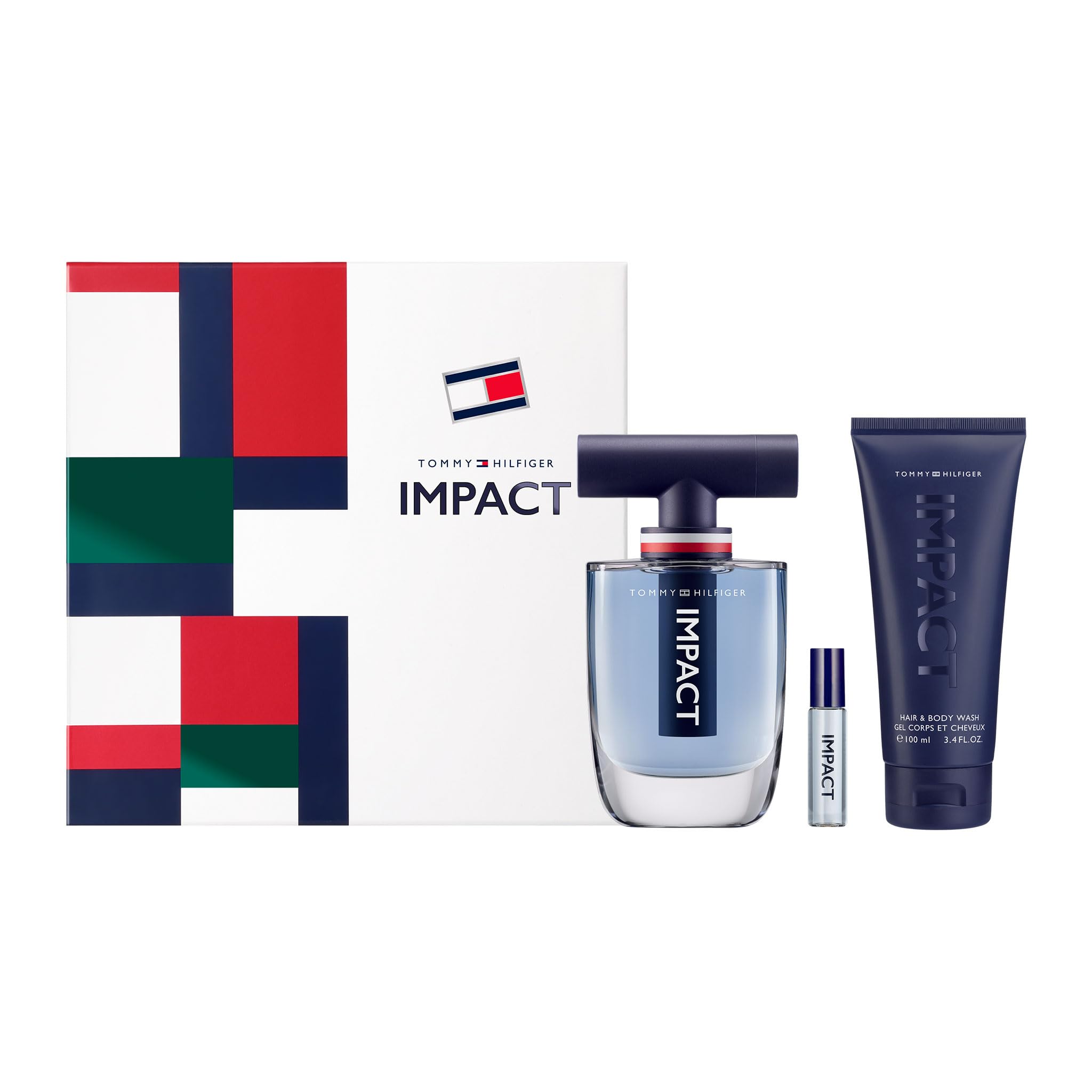 Tommy Hilfiger Impact Gift Set for Men (Eau de Toilette 100ml + 4ml+ Body Wash 100ml)