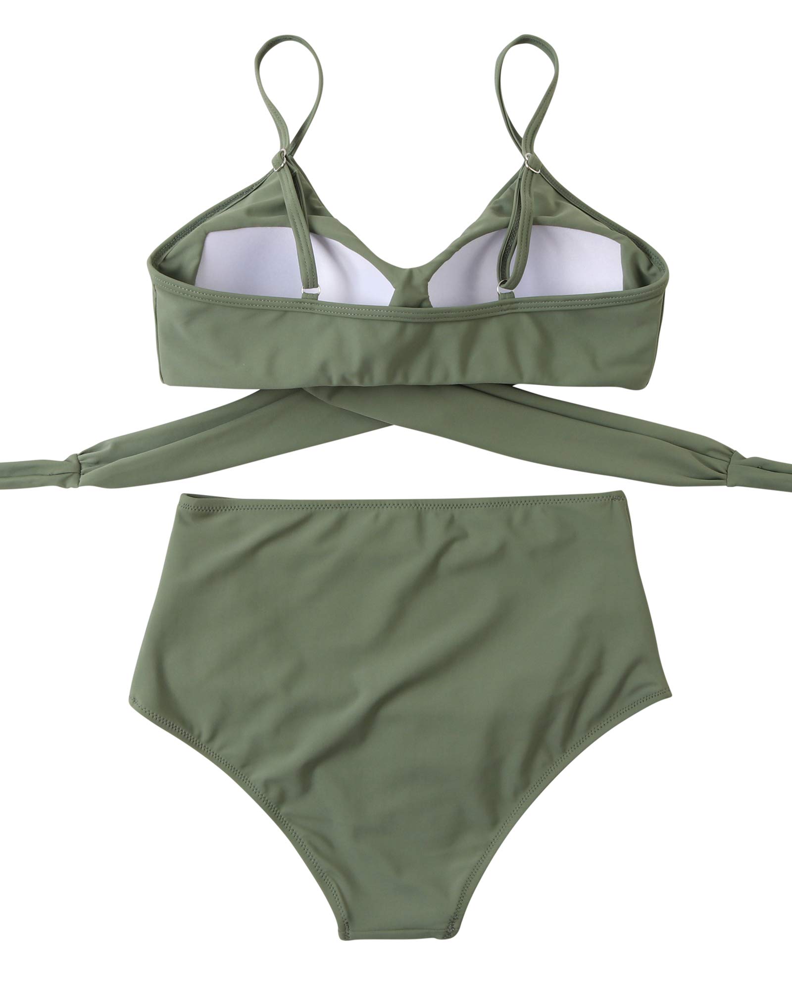 RXRXCOCO Bikini da donna con reggiseno push up e reggiseno a vita alta