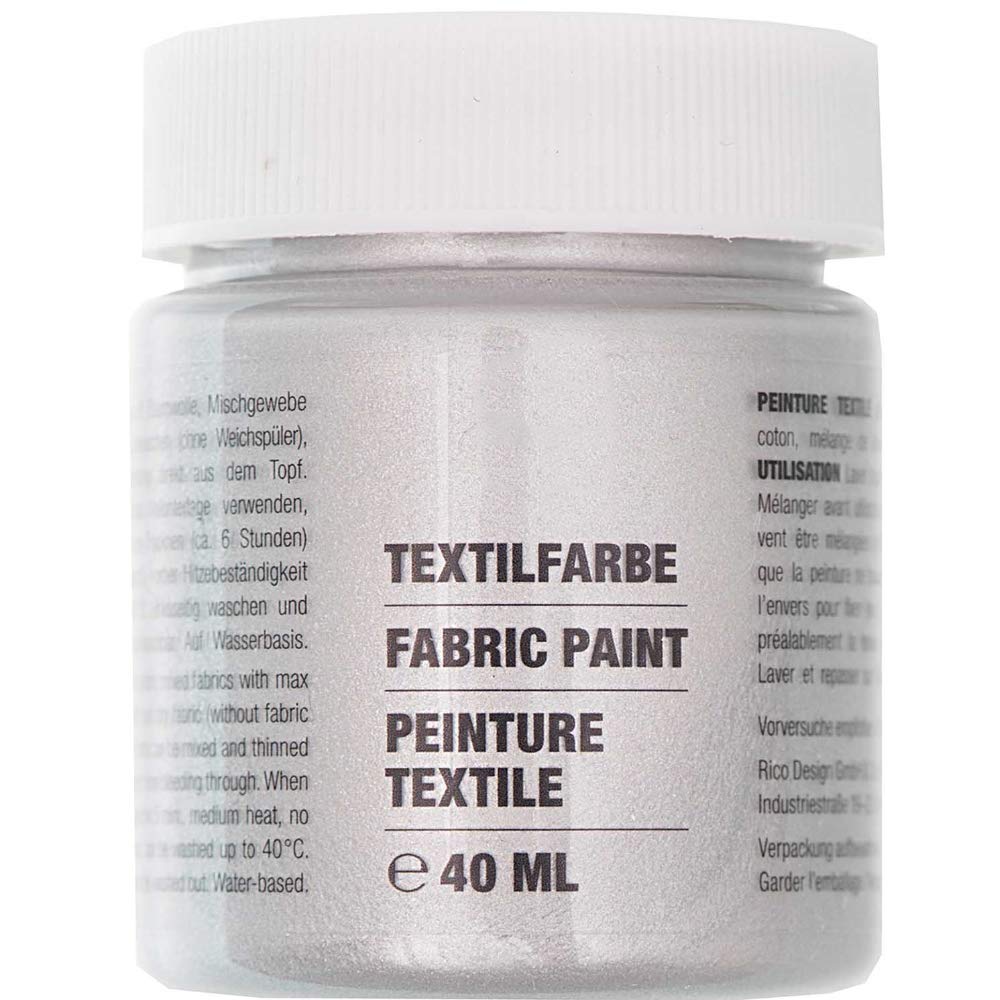 Metallic Silver Fabric Paint for Light Fabrics - 40ml