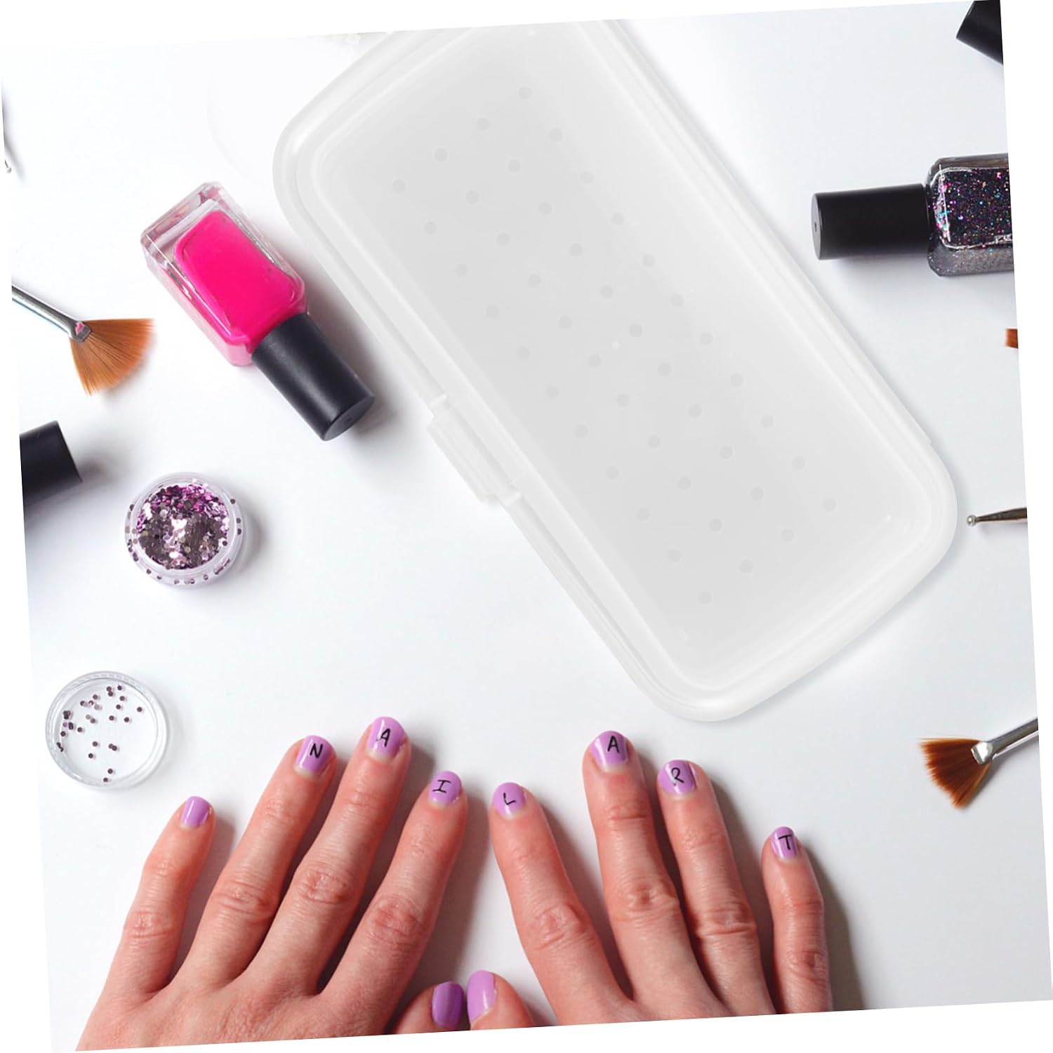Nail Tool Box Removable Filter Plastic Nail Soaking Tray for Manicure and Pedicure for Professionals and Home Use