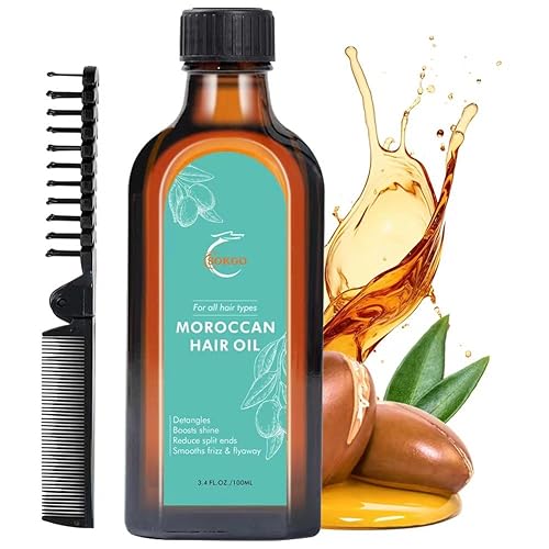 Aceite para el cabello con tratamiento de argán marroquí premium, tratamiento nutritivo para cabello sano, brillante, hidratante, reparador y