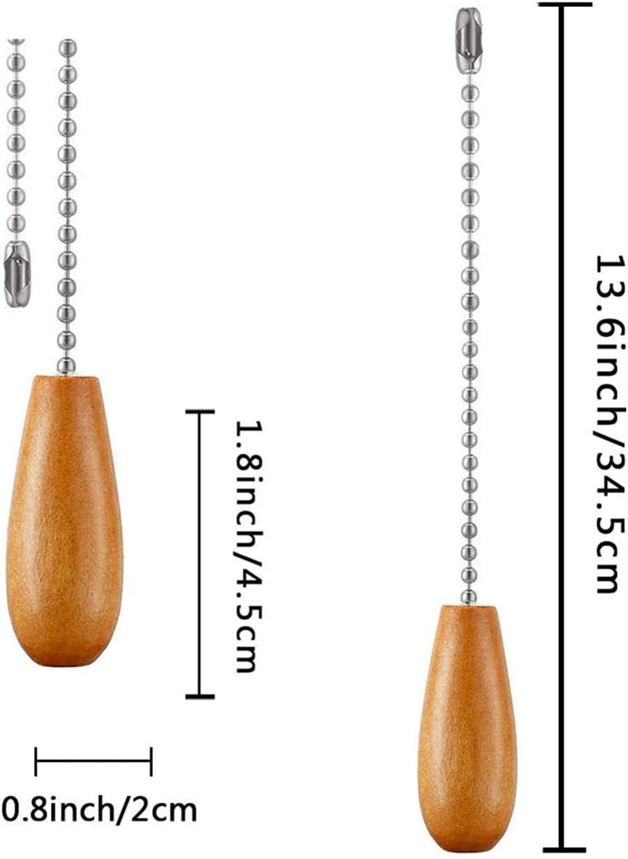 Ceiling Fan Chain Pulls Wood Color Pull Chain Extension for Ceiling Light Fan Chain 3 Pack