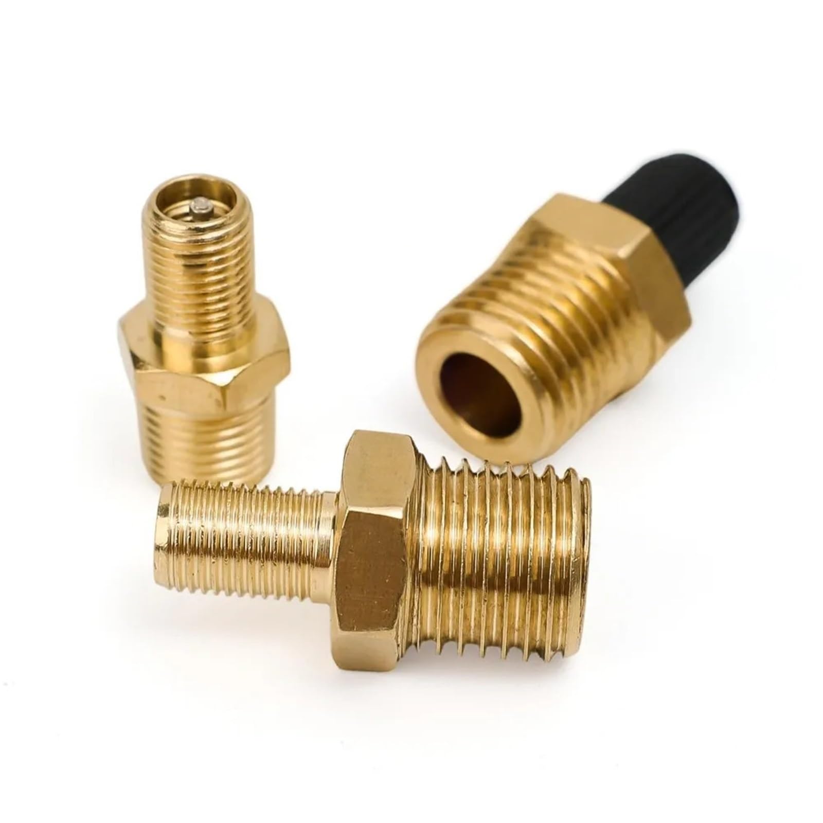 Ventilkappen Universal Messing Reifen Ventilschaft 1/4 NPT 1/8 M10*1 Auto Motorrad Tubeless Ventilkern(8-Point NPT,5pcs)