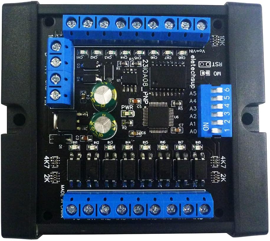 DC12V-24V 8CH NPN/PNP Input& 8CH NPN 300MA Solid State Relay Output Modbus Rtu RS485 IO Module (8CH PNP with Box)