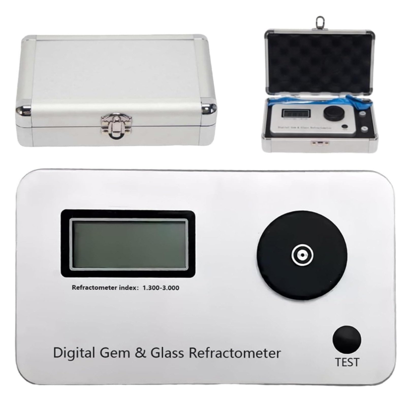 Pvxa Digital Gemstone Refractometer with Large LCD Screen, Jewelry Tester Identification Tools, Refractive Index 1.300-3.000, with 700mAh Battery, for Jewelers