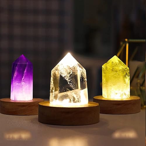 Luz de noche de piedra de cristal natural Decoración Dormir Relax USB Plug Luz nocturna 2 colores 1 unids