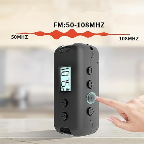 Miniatura 2 de Transistor FM de radio portátil, 50-108MHz sintonización de bolsillo Walkmen con pantalla y enchufe para auriculares para caminarcorrer