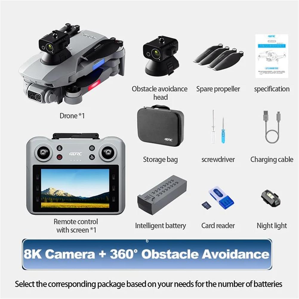 Triple battery,dron f8 max gps z profesjonalną kamerą hd, 5g wifi, fpv, unikający przeszkód, z dużym ekranem, zdalnie sterowany quadrocopter