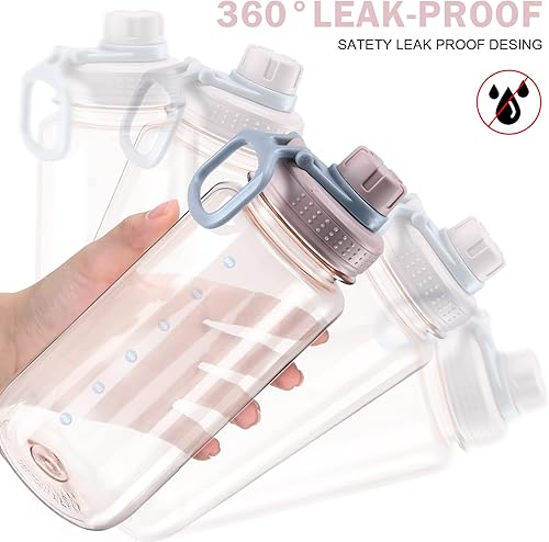 Miniatura 3 de 14 botellas de agua de plástico de 20 onzas a granel, para gimnasio, deportes, botellas de agua reutilizables para adultos y niños, con tapa a