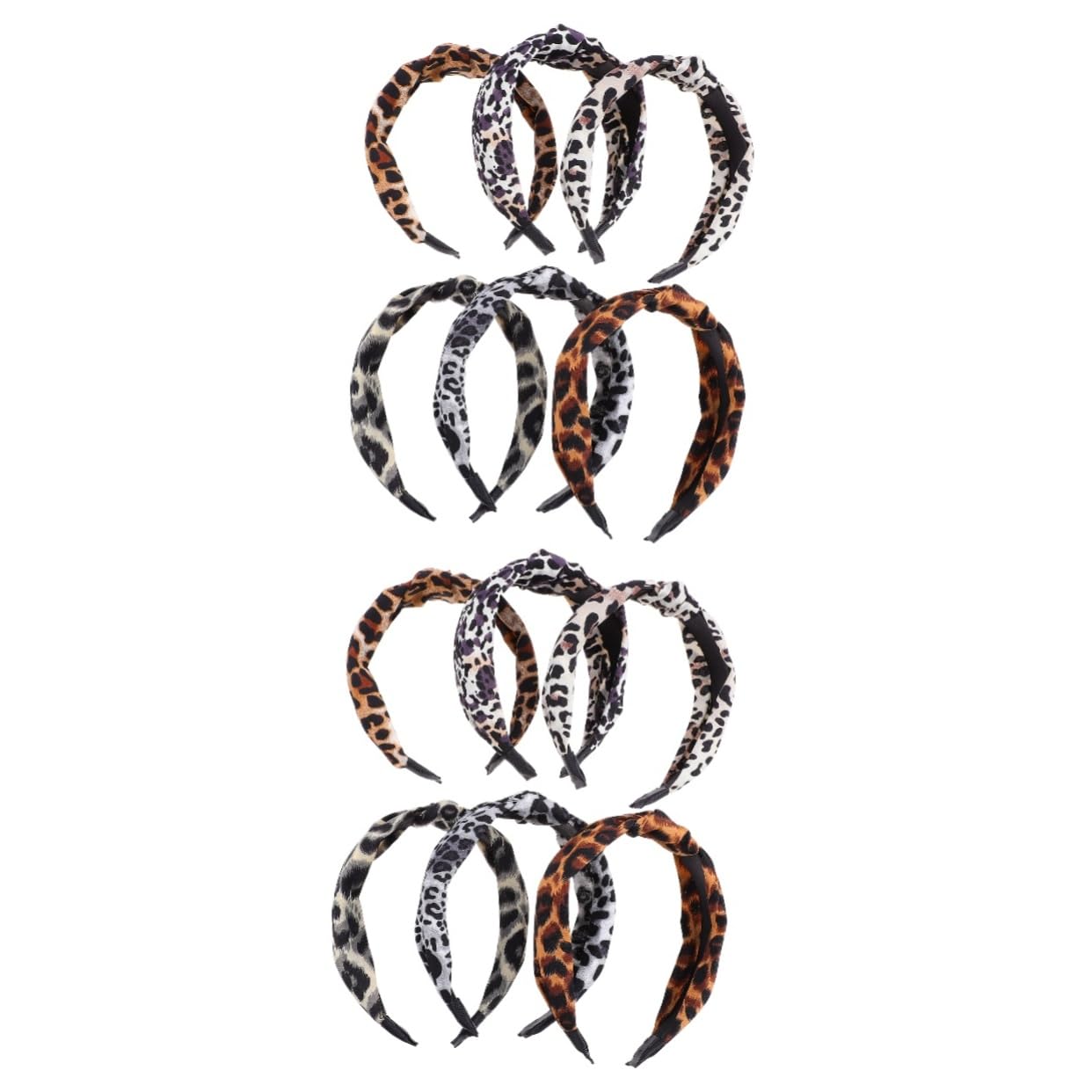 12pezzi Fasce Per Leopardate Da Ampie e Comode Per Donne e Ragazze Accessori Eleganti Per Acconciature Quotidiane e Occasioni Speciali