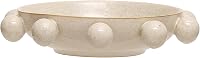 Bloomingville 9.75-Inch Cream Stoneware Bowl with Reactive Glaze & Orbs - Farmhouse Decorative Serving Bowl