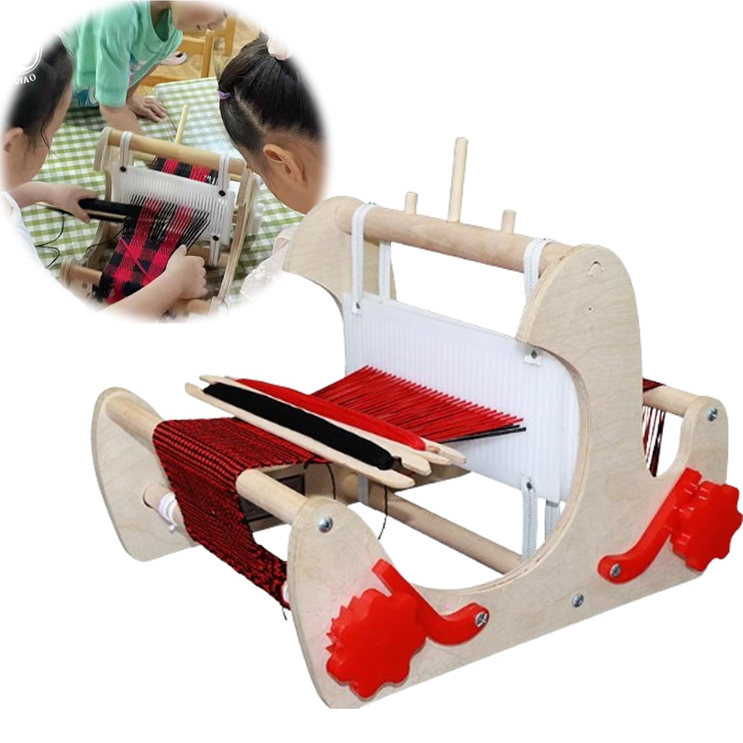 Telaio per Tessitura da Tavolo in Legno, Macchina per Tessitura a Mano, Larghezza di Tessitura 200 mm, per Principianti, Appassionati di Artigianato