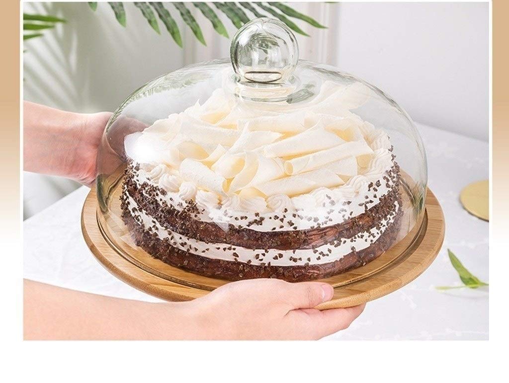 Amazon｜ガラス蓋、木製ベースレトロケーキカバーケーキガラスドーム