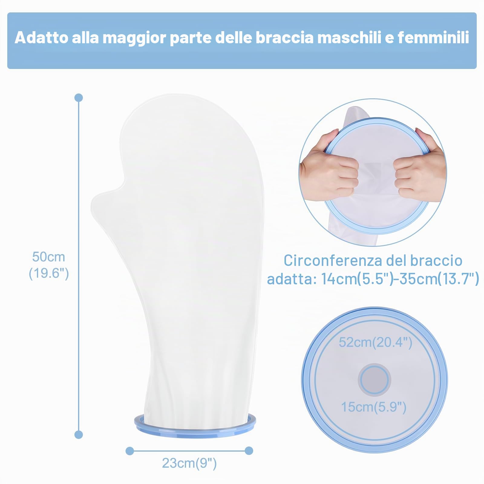 Protettore Gesso Braccio, Adulta Copri Braccio Impermeabile Impermeabile Per Polso Rotto, Gomito, Riutilizzabile Bende Gessate Protettore Mantieni Ferite e Bende Asciutte